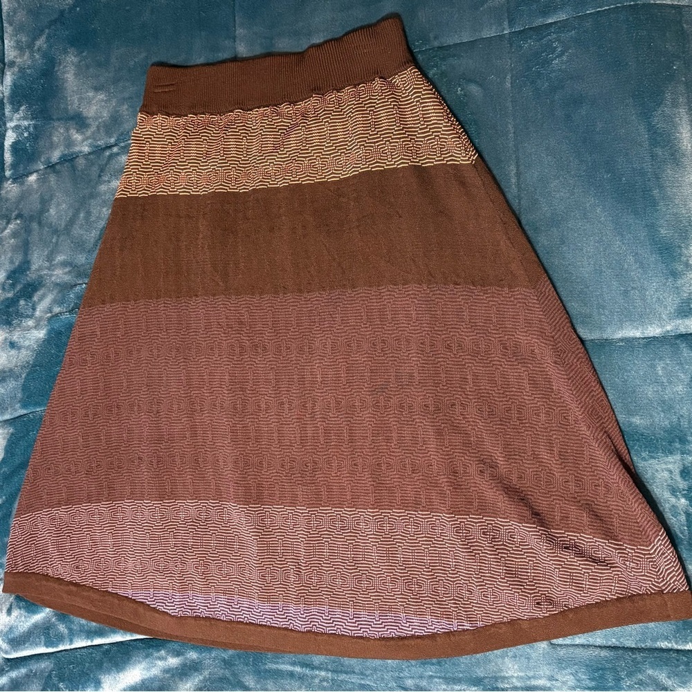 Donna Bella-Brown and Tan Women's Skirt SZ S